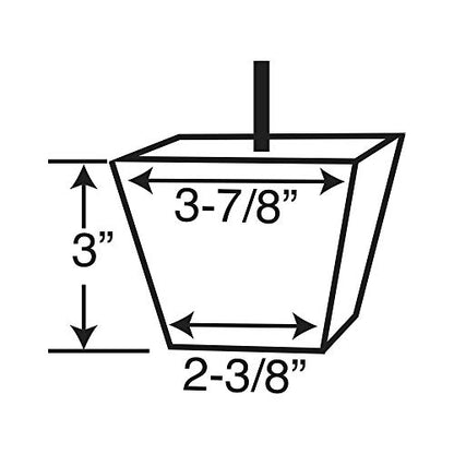 OUTWATER 3 in. x 3-7/8 in. Unfinished Solid Hardwood Square Bun Foot | 4 Pack with 4 Free Insert Nuts and Drill Bit - WoodArtSupply