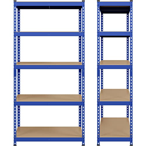 Topeakmart 5-Tier Utility Shelves, Metal Storage Shelves Garage Shelving Unit Adjustable Garage Storage Shelves Storage Racks Heavy Duty Shed - WoodArtSupply