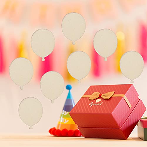 Creaides 50pcs Mini Balloon Wood DIY Crafts Cutouts Wooden Balloon Shaped Unfinished Wood Ornaments for DIY Projects Wedding Birthday Decorations Creaides