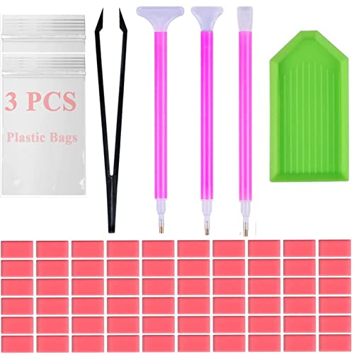 Diamond Painting Accessories & Art Tool Supplies-60PCS Diamond Painting Glue Clay-DIY Embroidery Wax Tacky Kit-Glue Dot Clay Paint Pen for Craft 5D Top2Stands