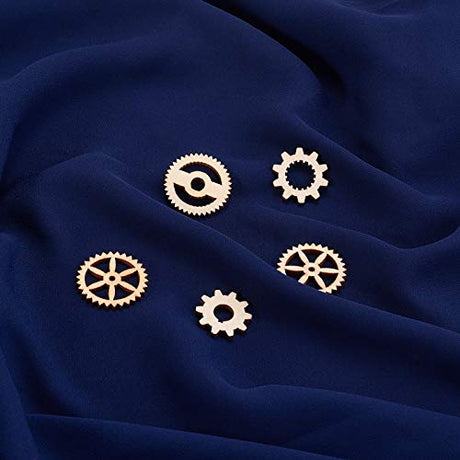 LiQunSweet 100-Pieces 12~38mm Undyed Mini Unfinished Hollow Wood Pendants Gear Slices Charms Cool Industrial & Steampunk Design Laser Cut Cutout LiQunSweet