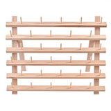 Exceart Thread Storage Rack 30 Spool Cone Foldable Wood Thread Rack Stand Embroidery Machine Holds DIY Bobbin Thread Organizer for Embroidery Craft EXCEART