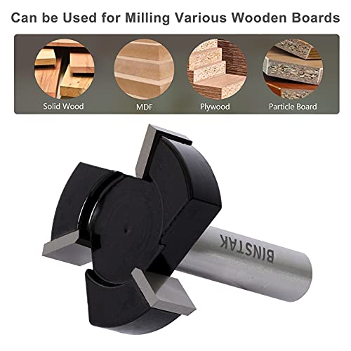 CNC Spoilboard Surfacing Router Bits, 1/2 inch Shank 2 inch Cutting Diameter, Slab Flattening Router Bit Planing Bit Wood Milling Cutter Planer BINSTAK