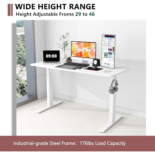 Win Up Time Standing Desk Adjustable Height- 48 x 24 Inches Whole Piece Desktop Stand Up Desk, Electric Standing Desk, Sit to Stand Desk for Home Win Up Time