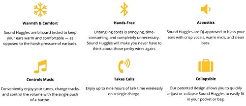 Sound Huggle Bluetooth Earmuff Headphones, Wireless Earmuffs for Winter with Hi-Fi Sound, Warm Bluetooth Ear Muffs for Men and Women, Foldable Sound Huggle