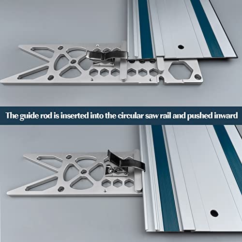 13.4inch Track Saw Square Guide 90° Right Angle Electric Circular Saw Guide Rail Angle Stop Accessories Compatible with Festool and Makita Guide - WoodArtSupply