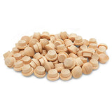 Wood Hole Plugs 1/4 inch, Pack of 100 Maple Button Top Wood Plugs for Screw Holes, by Woodpeckers Woodpeckers