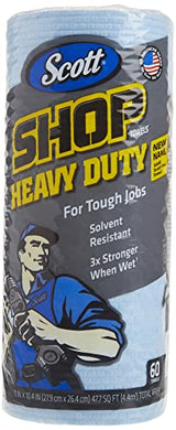 KIMBERLY-CLARK PROFESSIONAL Scott Pro Shop Towels, 1-Ply, Blue, 10 2/5" X 11" Kimberly-Clark