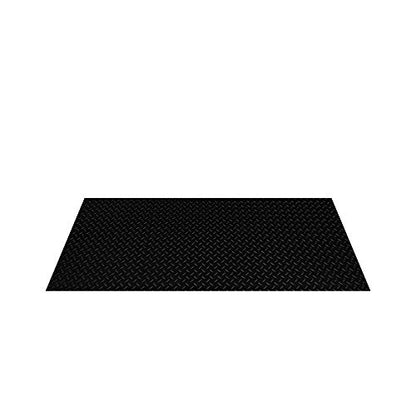 RESILIA Heavy Duty Garage Floor Runner & Protector Mat - Slip-Resistant Grip, Embossed Diamond Plate Pattern, Water & Stain Resistant, Black (4 feet