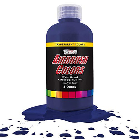 U.S. Art Supply Phthalo Blue Transparent Acrylic Airbrush Paint 8 oz. U.S. Art Supply