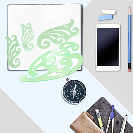 Utoolmart French Curve Ruler Set, Plastic Drawing Templates,Geometric Drawing Tools for Office and School,Building Formwork Drawings Templates Clear Utoolmart