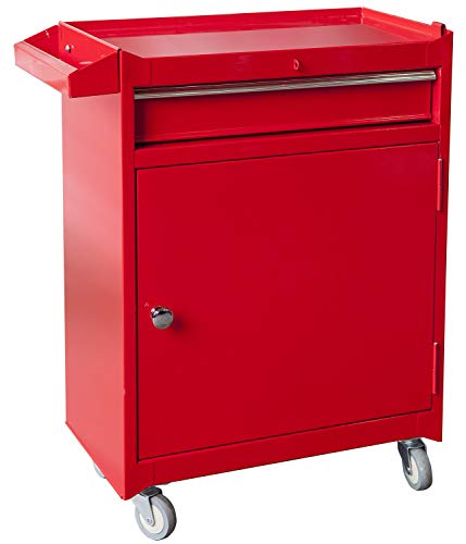 Torin Rolling Garage Workshop Organizer Detachable 4 Drawer Tool Chest with Large Storage Cabinet and Adjustable Shelf, 11" 20.3" 40.4", Red Torin