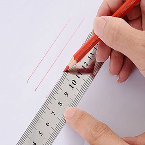 15cm 6 Inch Stainless Steel Straight Ruler Precision Double Sided Drafting Metal Rulers for Measuring Tool - WoodArtSupply