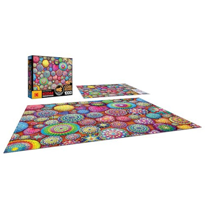 Cra-Z-Art - RoseArt - Kodak Premium Cork - Mandala Stones - 1000 Piece Jigsaw Puzzle - WoodArtSupply