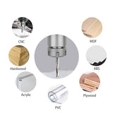 CNC Router Bits 1/8" Shank CNC Bit End Mill 1/16" Cutting Dia Flat Nose Carbide Endmill Two Flute Spiral Upcut Milling Cutter Tool Set for Wood PVC HOZLY