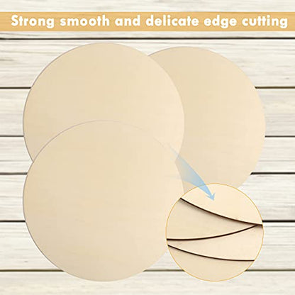 5Pcs 14 Inch Wood Circles for Crafts, Unfinished Blank Wooden Rounds Slice  Wooden Cutouts for DIY Crafts, Door Hanger, Sign, Wood Buring, Painting