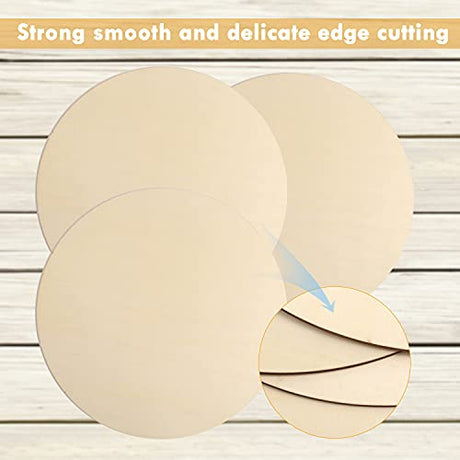 12Pcs 12 Inch Wood Circles for Crafts, Unfinished Blank Wooden Rounds Slice Wooden Cutouts for DIY Crafts, Door Hanger, Sign, Wood Buring, Painting, pojah