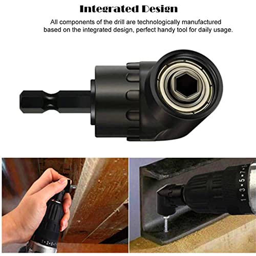 CIGOTU Right Angle Drill Adaptor,4-in-1 Impact Drill Bit Extension,360° Rotatable 1/4 3/8 1/2" Impact Grade Socket Adapter Set,105 Degree Angle CIGOTU