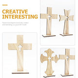 SEWACC 30pcs Unfinished Wood Cross Cutout Blank Wood Cross Pieces Table Signs for DIY Art Crafts Projects School Church Home Decoration SEWACC