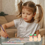 Amosfun 20 Pcs Snowman Wooden Unfinished Doll DIY Crafts Wooden Peg Doll Home Decoration Ornament Amosfun