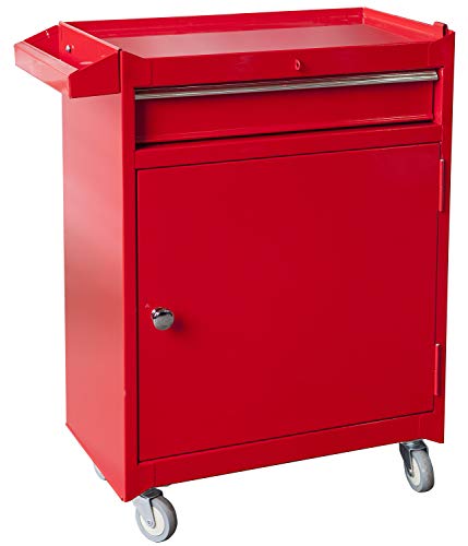BIG RED ATBT1204R-RED Detachable 4 Drawer Tool Chest with Large Storage Cabinet and Adjustable Shelf, 11" x 20.3" x 40.4" BIG RED