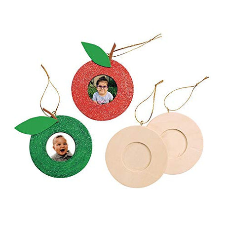 Colorations® Decorate Your Own Wood Photo Frame Ornaments, Set of 12, Wooden Unfinished Picture Frames, Create Unique & Personal Designs, Fun Kids Colorations