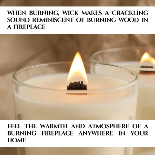 151PCS Wicks Candle Making Set – Wooden Candle Wicks with Metal Base for Candle Making Smokeless Wood Wicks for Candles with Candle Wick Trimmer and YARRD