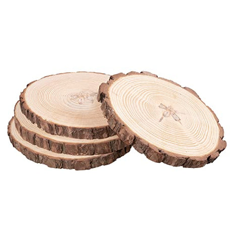 Royal Imports Round Wood Slices Discs, 9"-11" Large, Natural Unfinished Wooden Tree Bark Slabs for DIY Arts & Crafts, Rustic Table Centerpiece, Royal Imports