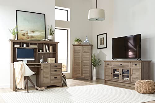 Sauder Harbor View Storage Pantry Cabinet, L: 35.43" x W: 16.73" x H: 61.02", Salt Oak finish Sauder