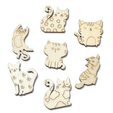 Stiesy 100 Pcs Assorted Pet Cat Unfinished Wood Cutouts Wooden Slice Pieces Ornaments for DIY Craft Home Decoration Supplies Stiesy