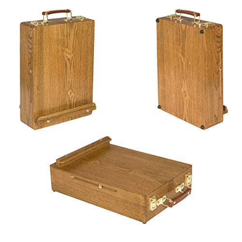 Master Artist Oil Paint Set Includes Wood Art Supply Carrying Case Sketchbox w/Easel & 5-Pack 12x16 Canvas Panels for Painting Jerry's Artarama