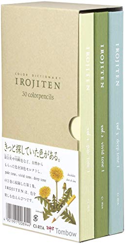 Tombow 3-Pack Irojiten Color Dictionary Wooden Pencil Bundle Set , Series 1 ( CI-RTA-30C ) & 2 ( CI-RTB-30C ) & 3 ( CI-RTC-30C ) 30 Colors x 3 ( Tombow