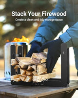 YEFU Mini Firewood Rack for Solo Mesa Stove Mesa XL, 12in Logs Holder for Outdoor Indoor Fireplace, Wood Lumber Storage Organizer, Carbon Steel Small YEFU