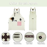Stenffy Handmade Work Apron, Cotton Canvas, Multiple Pockets, Adjustable Cross Back Weight Apron, BBQ Cafe Kitchen Painting Carpenter Artist Apron, Stenffy