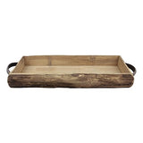 Stonebriar Rectangle Natural Wood Bark Serving Tray with Metal Handles, Rustic Butler Tray, Country Centerpiece for Dining Table, Unique Candle Stonebriar