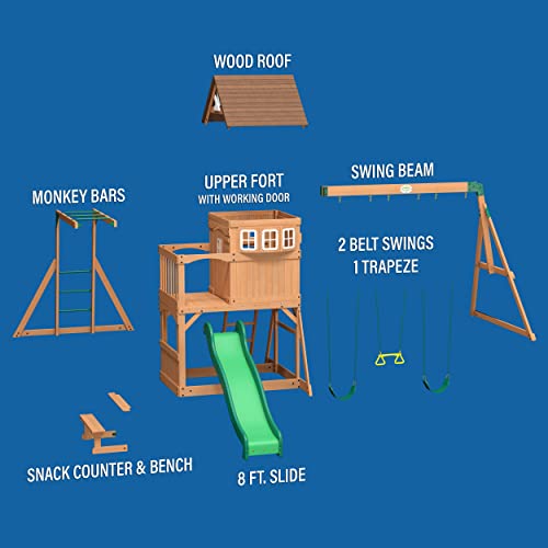 Backyard Discovery Montpelier All Cedar Wood Playset Swing Set Backyard Discovery