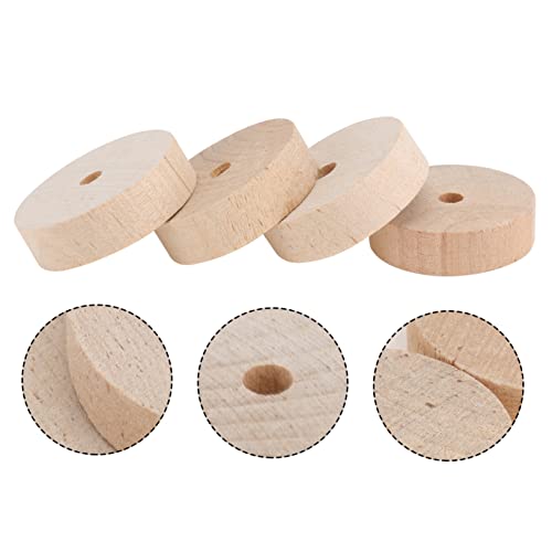 VILLCASE 100 Pcs Log Wheel DIY Toy Car Wheels Small Wheels for Projects Model Building Kits 1/4 Dowel Rod Unfinished Wood Wheels Cars Accessories VILLCASE