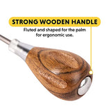 General Tools Scratch Awl Tool with Hardwood Handle - Scribe, Layout Work, & Piercing Wood - Alloy Steel Blade General Tools