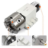 CNCTOPBAOS Engraving Machine Rotary 4th Axis,CNC Router Rotational Fourth A Axis,K12-100mm 4 Jaw Chuck Dividing Head,No Backlash Gapless Harmonic CNCTOPBAOS