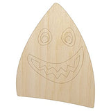 Cheerful Shark Face Unfinished Wood Shape Piece Cutout for DIY Craft Projects - 1/8 Inch Thick - 6.25 Inch Size Sniggle Sloth