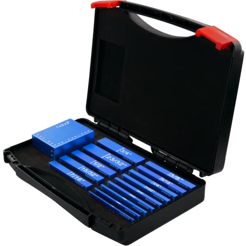 Neitra Setup Blocks Woodworking - 15 PCS Aluminum Height Gauge Blocks Set - Woodworking Measuring Tools Precision Setup Bars for Router Table Saw, Neitra
