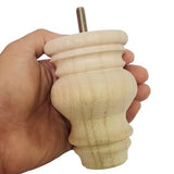 Btibpse 4 Inch Wooden Furniture Legs, Solid Wood Unpainted Replacement Furniture Legs, Ottoman/Loveseat Replacement Legs, Cabinet Btibpse