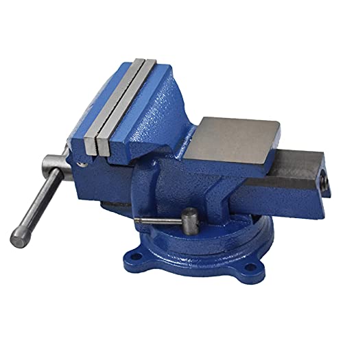 TINVHY 5-Inch Bench Vises with Swivel Base, Metal Milling with Locking 360-Degree Swivel Anvil for Crafting Painting Sculpting Modeling Electronics - WoodArtSupply