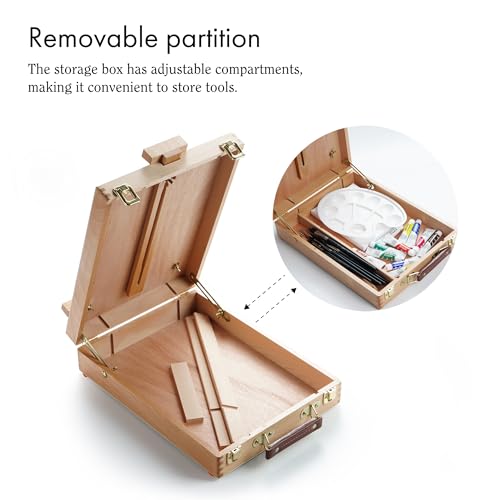ARTIFY Table Sketch Box Easel Set, Desktop Artist Easel with 12 Colors Acrylic Paints, 13pcs Brushes, 4 Canvas Boards, Plastic Palette and 2 pcs ARTIFY art supplies