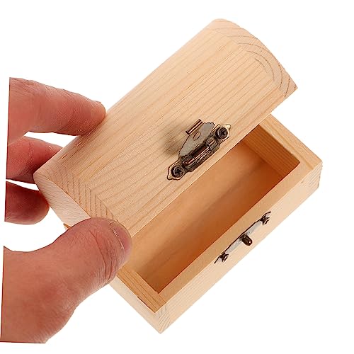 Yardenfun 2pcs Pirate Treasure Chest Wooden Box Locking Jewelry Box Pirate Jewelry Mini Unfinished Treasure Chest Kids Storage Organizer Vintage - WoodArtSupply