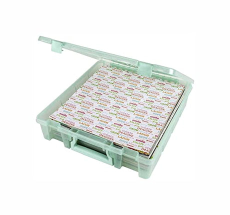 ArtBin 6955RJ Super Satchel 1-Compartment Box, Art & Craft Organizer, 1-Pack, Translucent Mint ArtBin