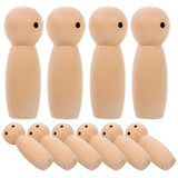 Tofficu Wooden Peg Dolls Unfinished Peg People Doll Bodies Unpainted Wood Figures Angel Peg Dolls for DIY Painting Decoration Assorted Wooden People Tofficu