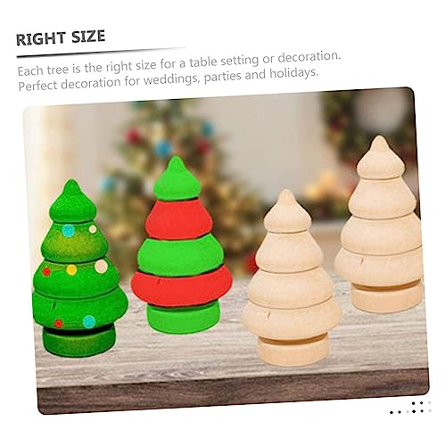 SEWOART 10pcs Wood Snowman Doll Unfinished Wood Craft Wood Christmas Trees Unfinished Natural Wood Xmas Tree Christmas Peg Dolls Holiday Peg Dolls - WoodArtSupply