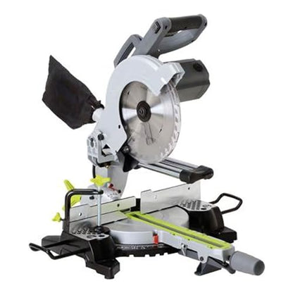 Master Mechanic 10 Inch Compact Electric Sliding Circular Miter Saw with 15A Motor, 4500 RPM, 45 Degree Bevel, Aluminum Base, and Laser Guide - WoodArtSupply