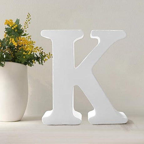 Wood Letters 4.3 Inch, White Unfinished Wood Letters for Graft, Wooden Letters for Wall Decor, Standing Letters for Bedroom, Home, Birthday, Party, UVEPBSMN